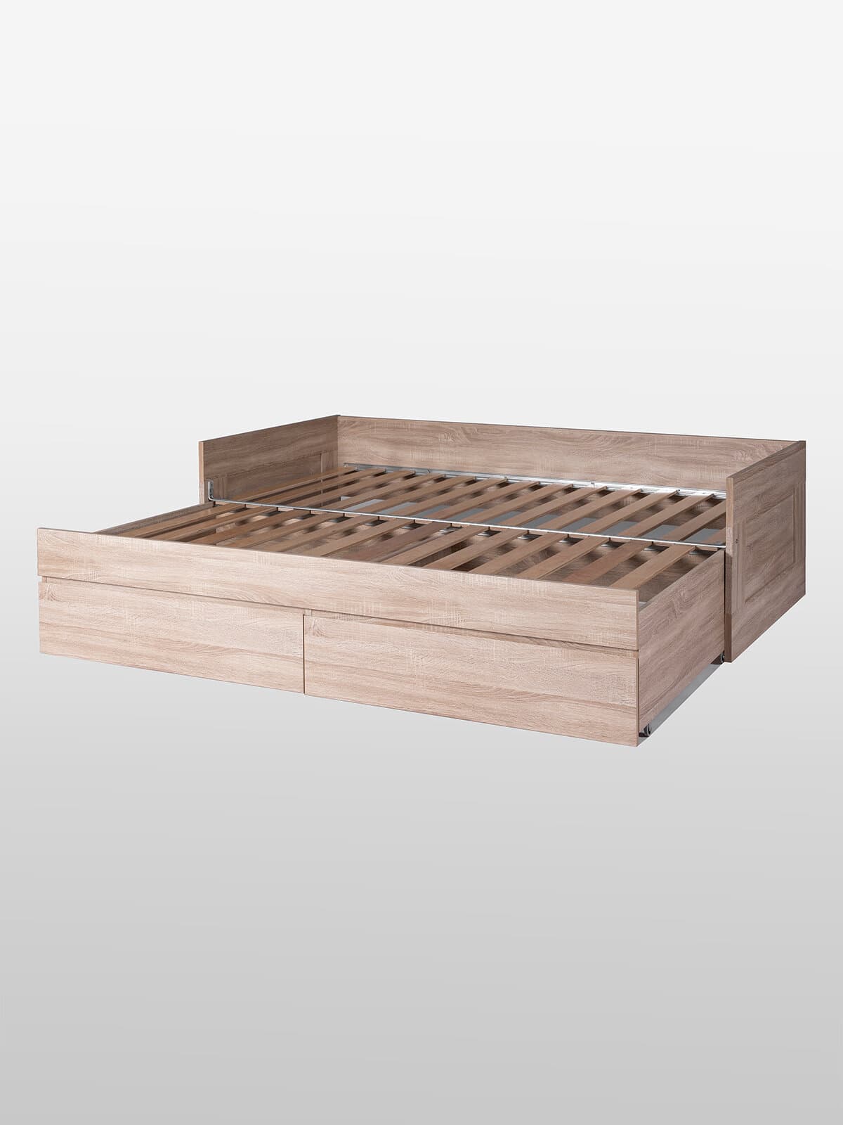 Кровать раздвижная Сириус, с ящиками, 90х200/180х200 см, дуб сонома 8