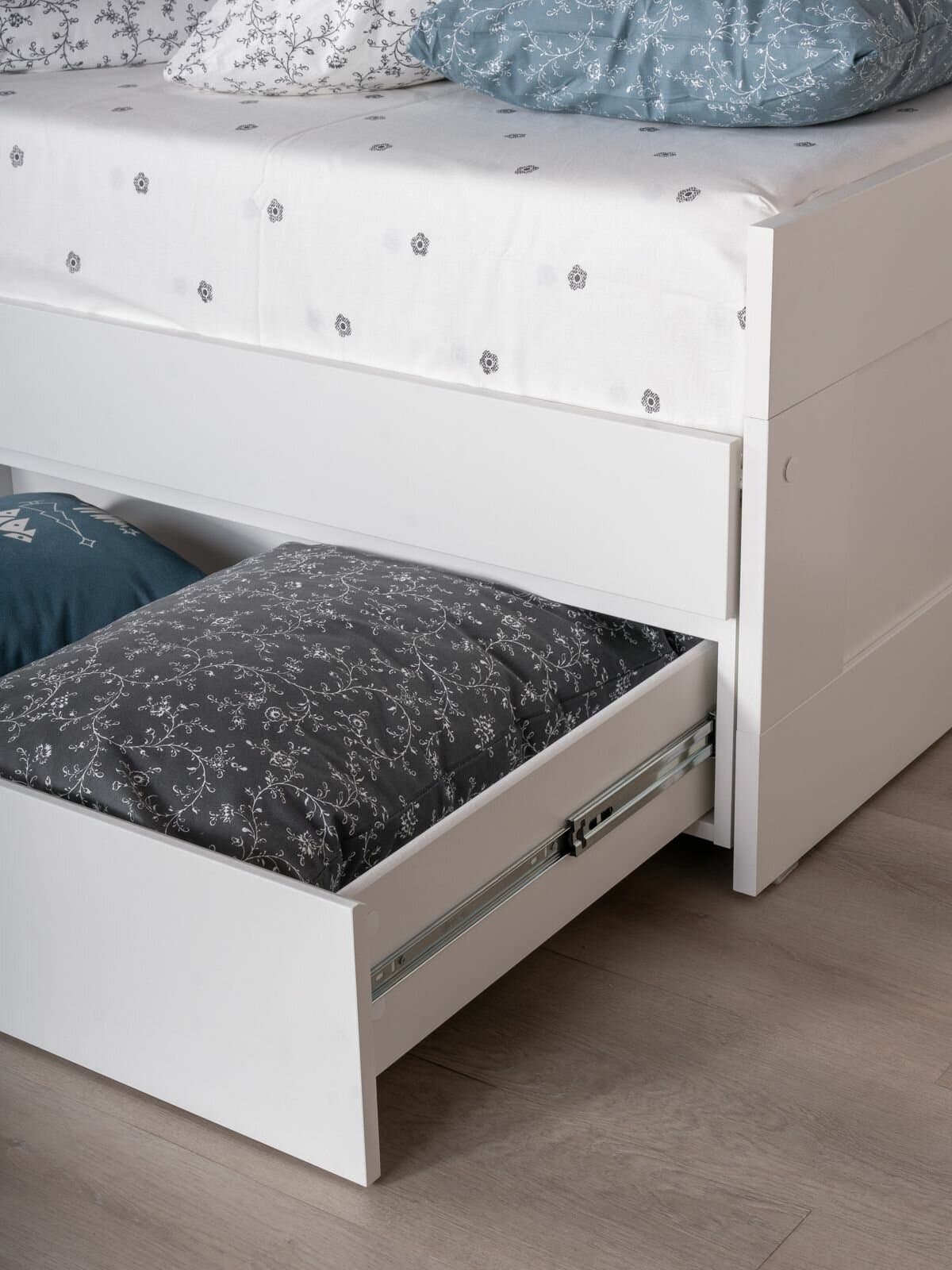 Кровать раздвижная Сириус, с ящиками, 90х200/180х200 см, белая 6