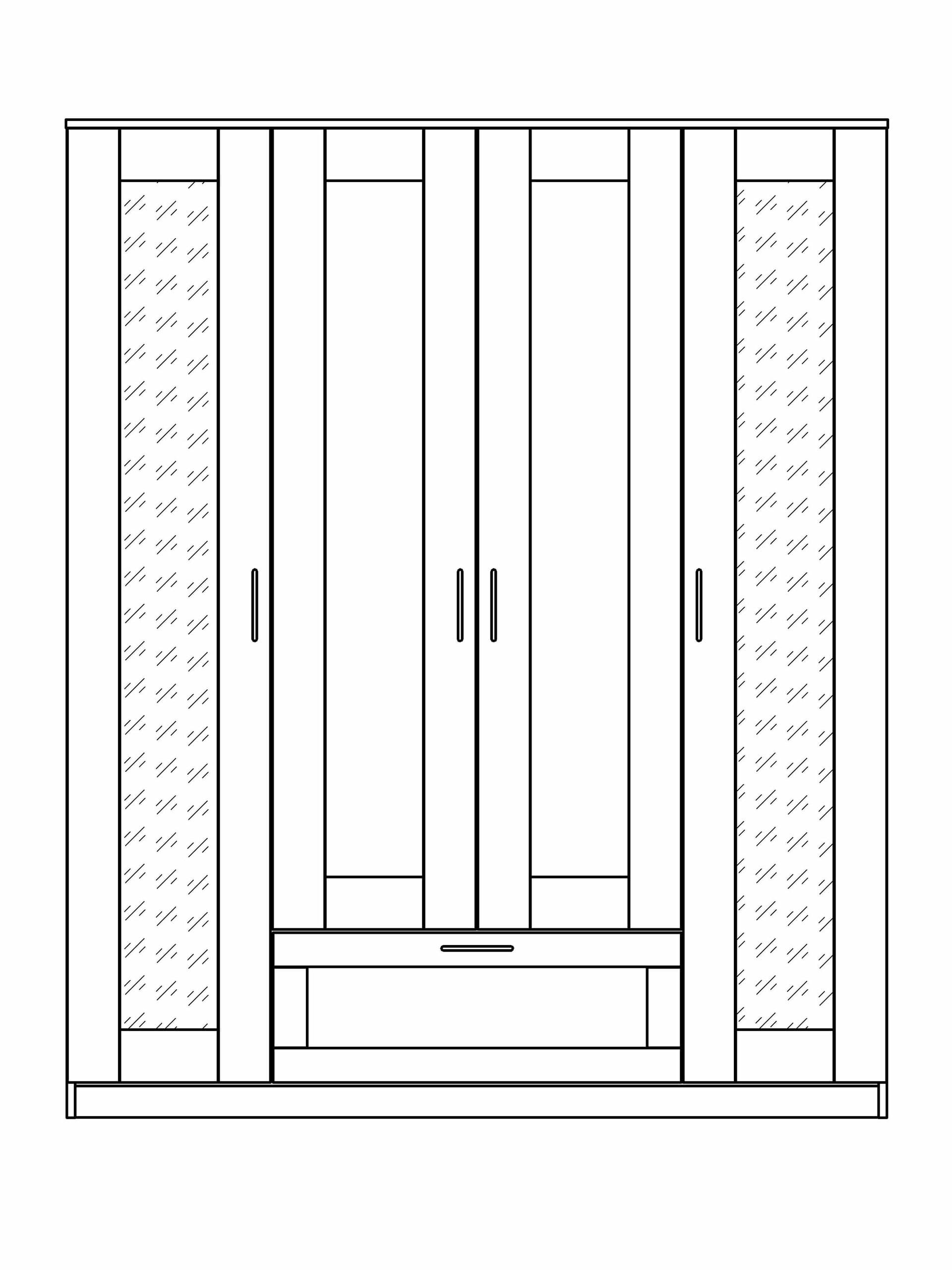 Шкаф Сириус, 4 двери и 1 ящик с зеркалами, 156х50х190 см, белый 17