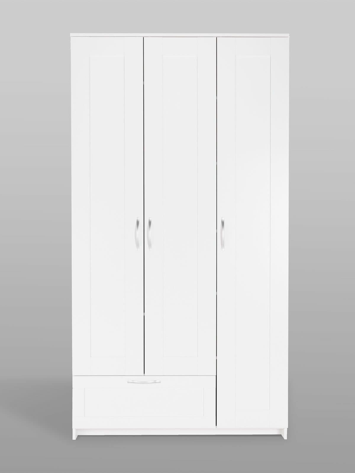 Шкаф Сириус, 3 двери и 1 ящик, 117х59х220 см, белый 11