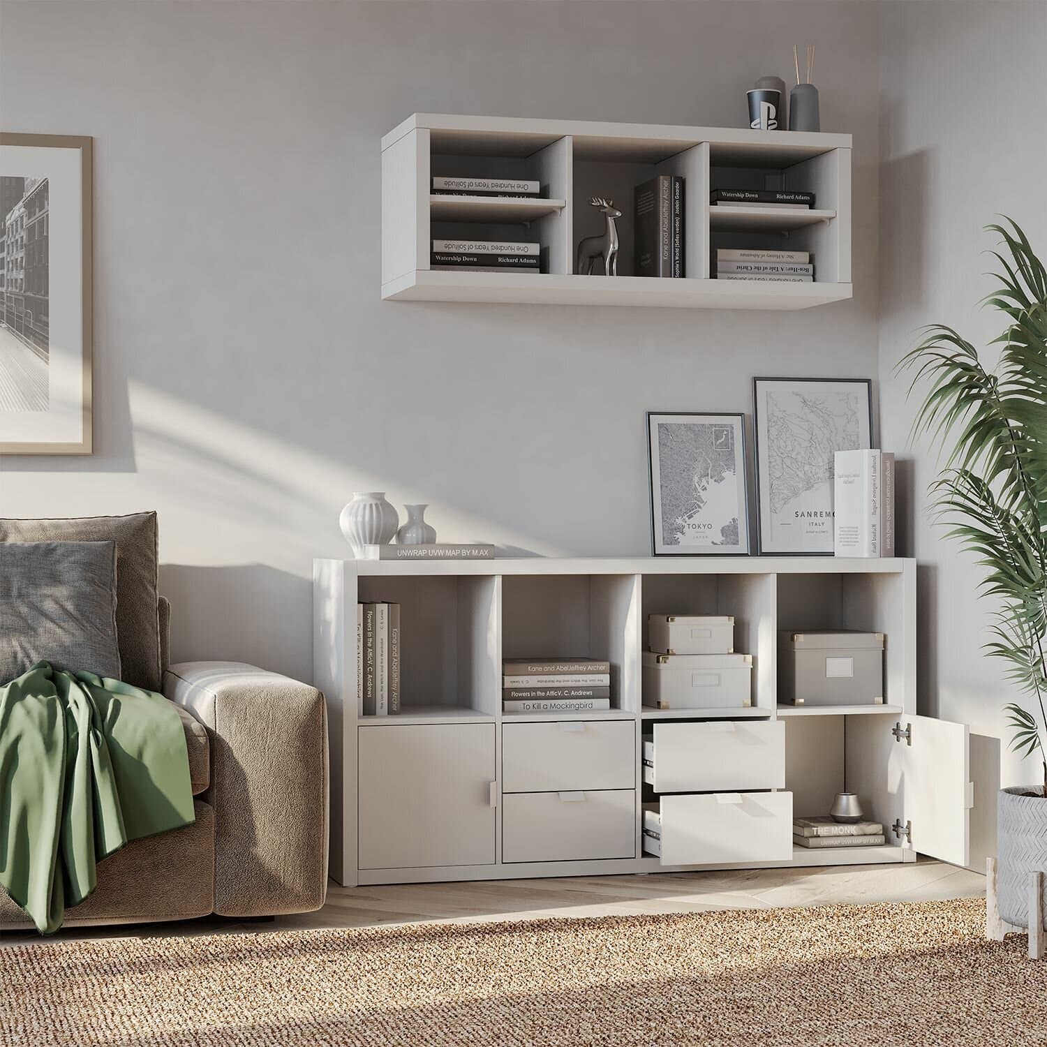 Стеллаж Фора, 8 полок, 77х147х38 см, белый 6
