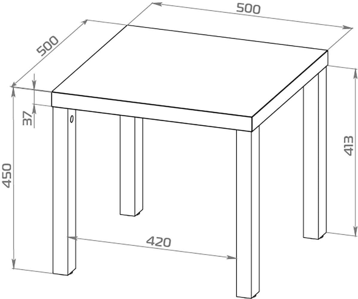 Стол журнальный Энкель, 50x50x45 см, дуб беленый 11