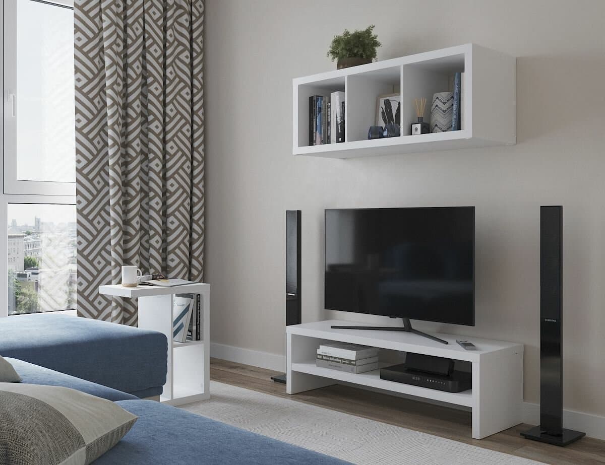 Стеллаж Фора, 3 полки, 112х42х38 см, белый 7