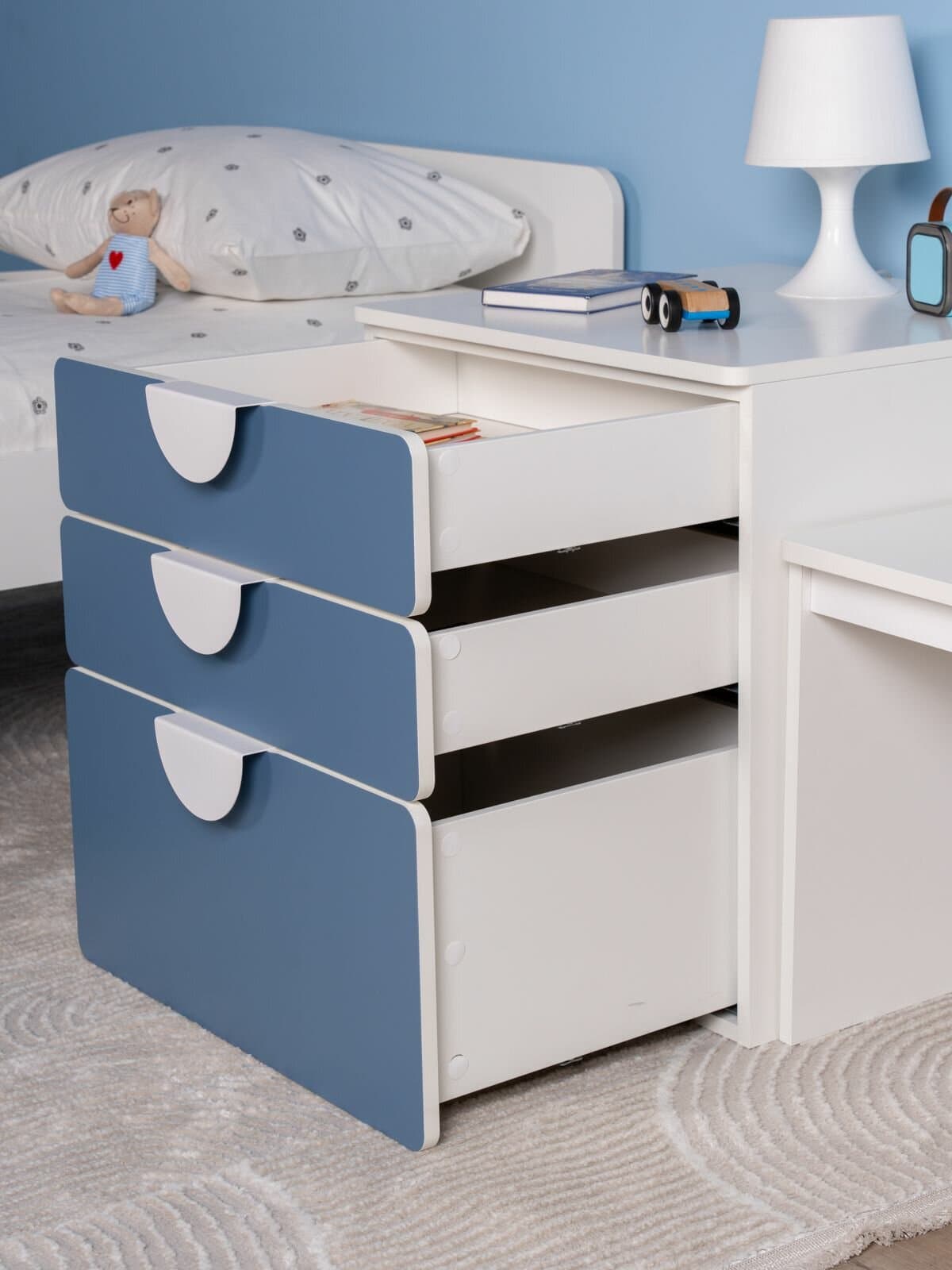 Комод Пикси, 3 ящика 60x57x60, озорной василек 5
