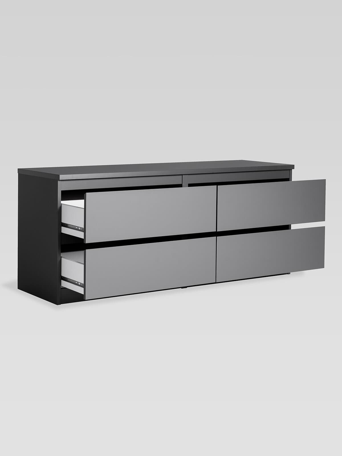 Тумба для ТВ Кастор, 4 ящика, 130х40х54 см, серая 9
