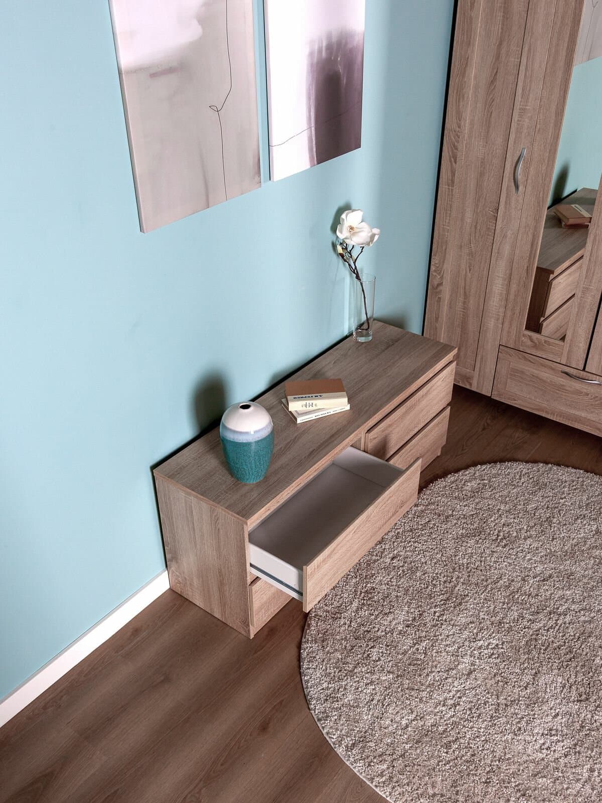 Тумба для ТВ Кастор, 4 ящика, 130х40х54 см, дуб сонома 5