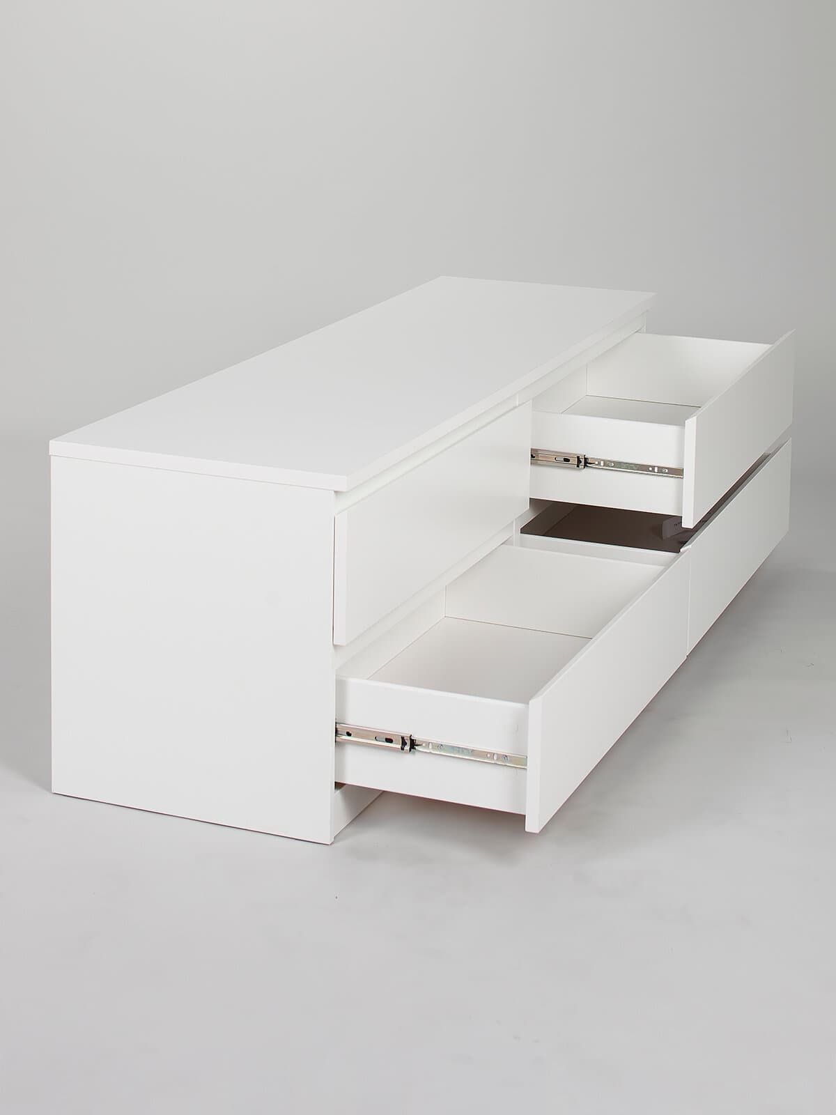 Комод Мальта, 4 ящика, горизонтальный, с доводчиками, 160х48х54 см, белый 19