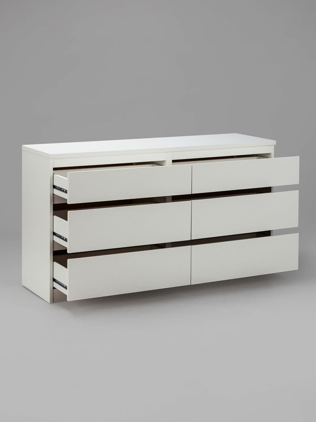 Комод Кастор, 6 ящиков, 129х40х71 см, белый 13