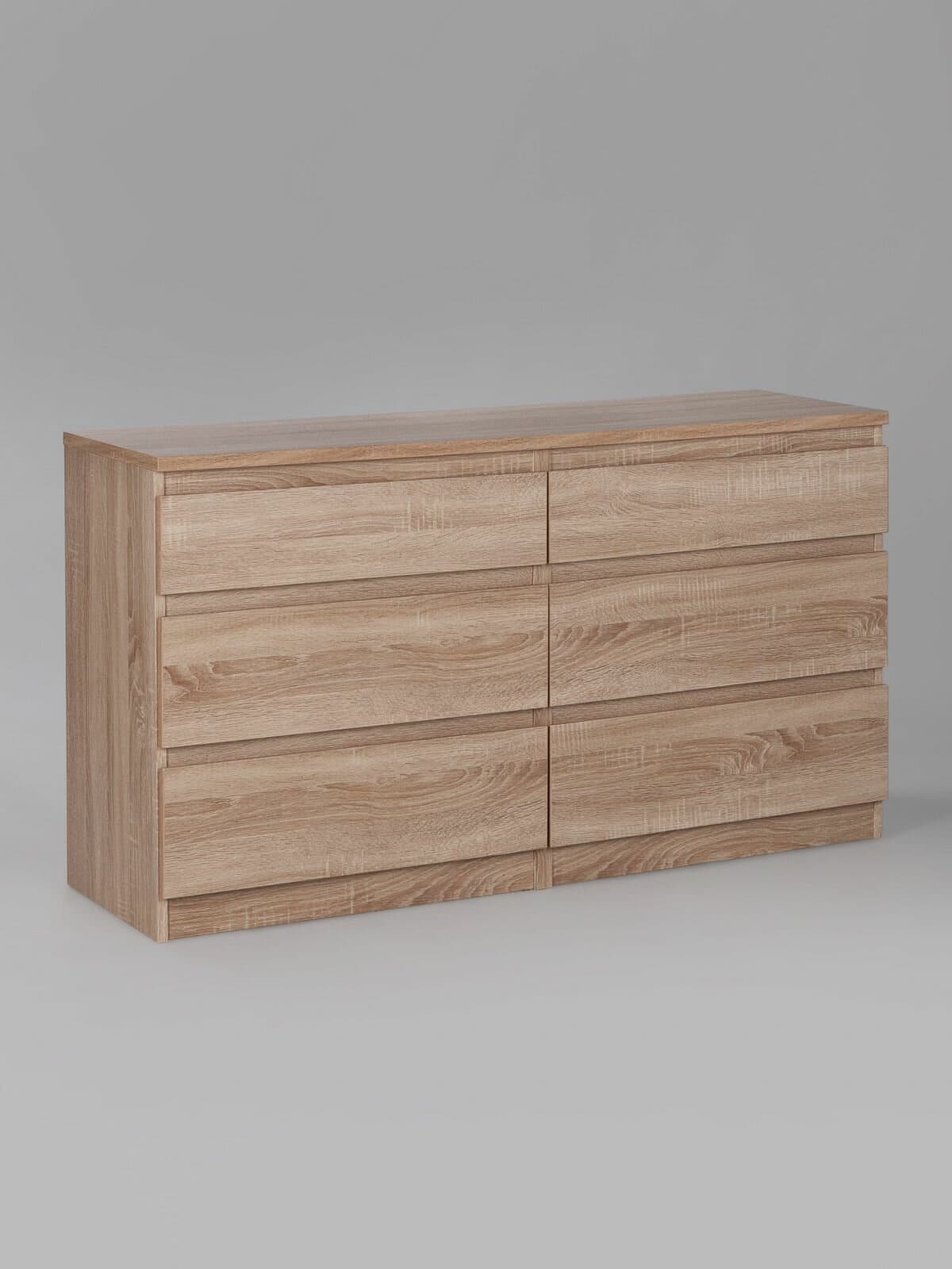 Комод Кастор, 6 ящиков, 129х40х71 см, дуб сонома 10