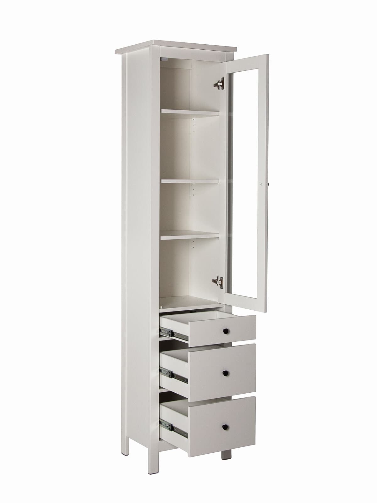 Шкаф с витриной Сага, 50х41х215 см, белый 4