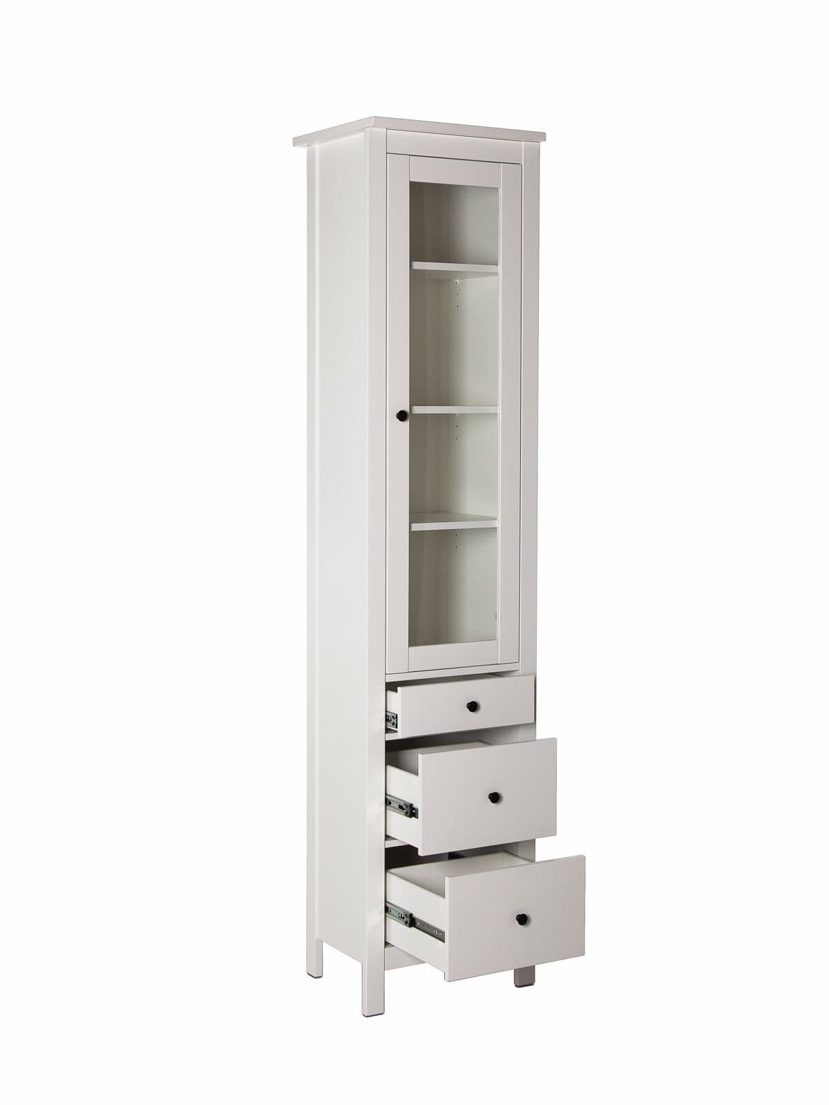 Шкаф с витриной Сага, 50х41х215 см, белый 5