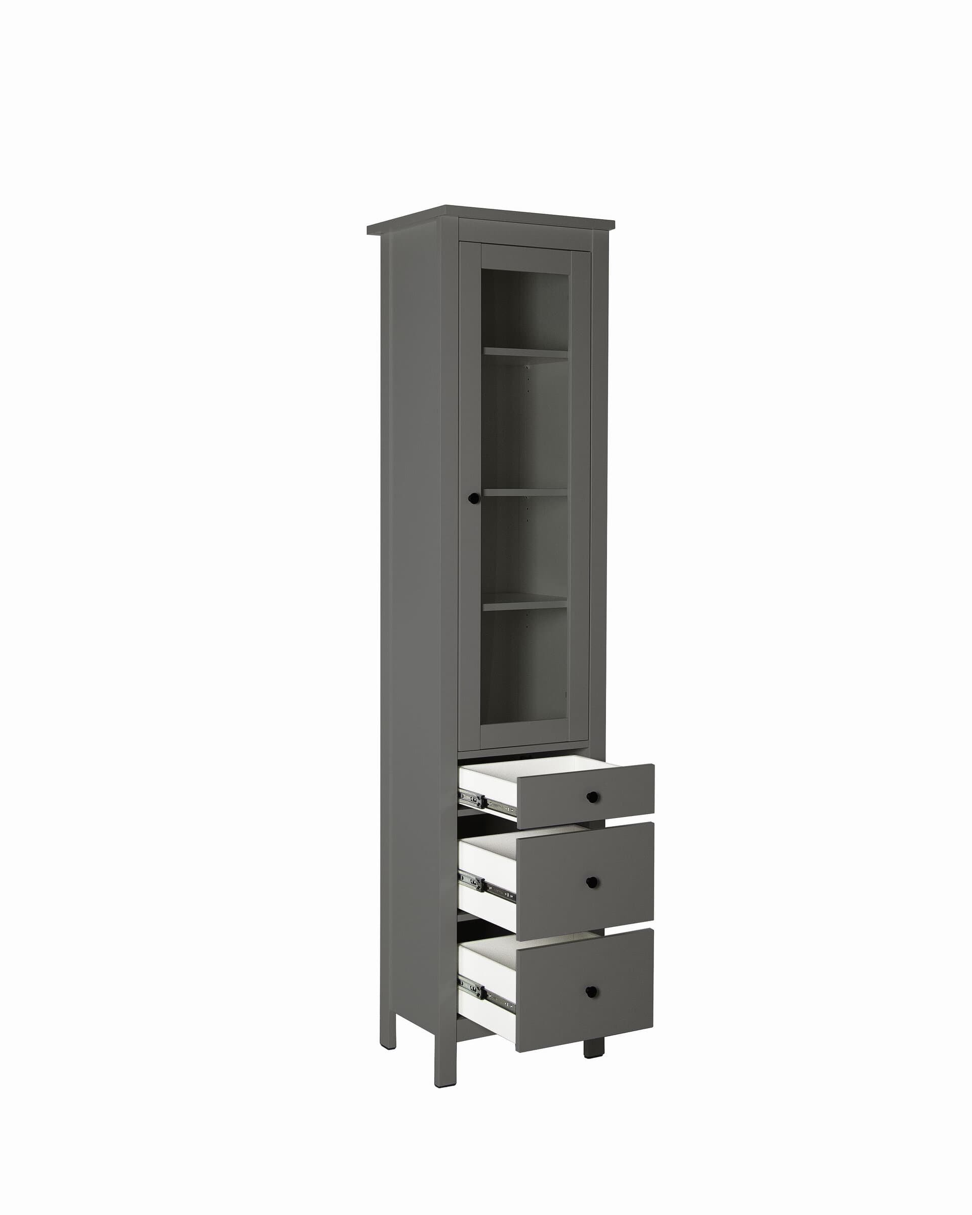 Шкаф с витриной Сага, 50х41х215 см, серый 13