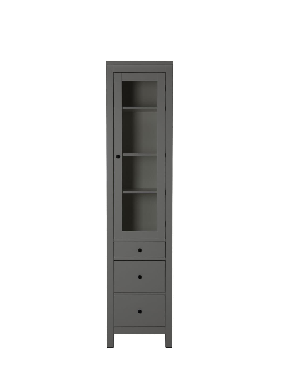 Шкаф с витриной Сага, 50х41х215 см, серый 19