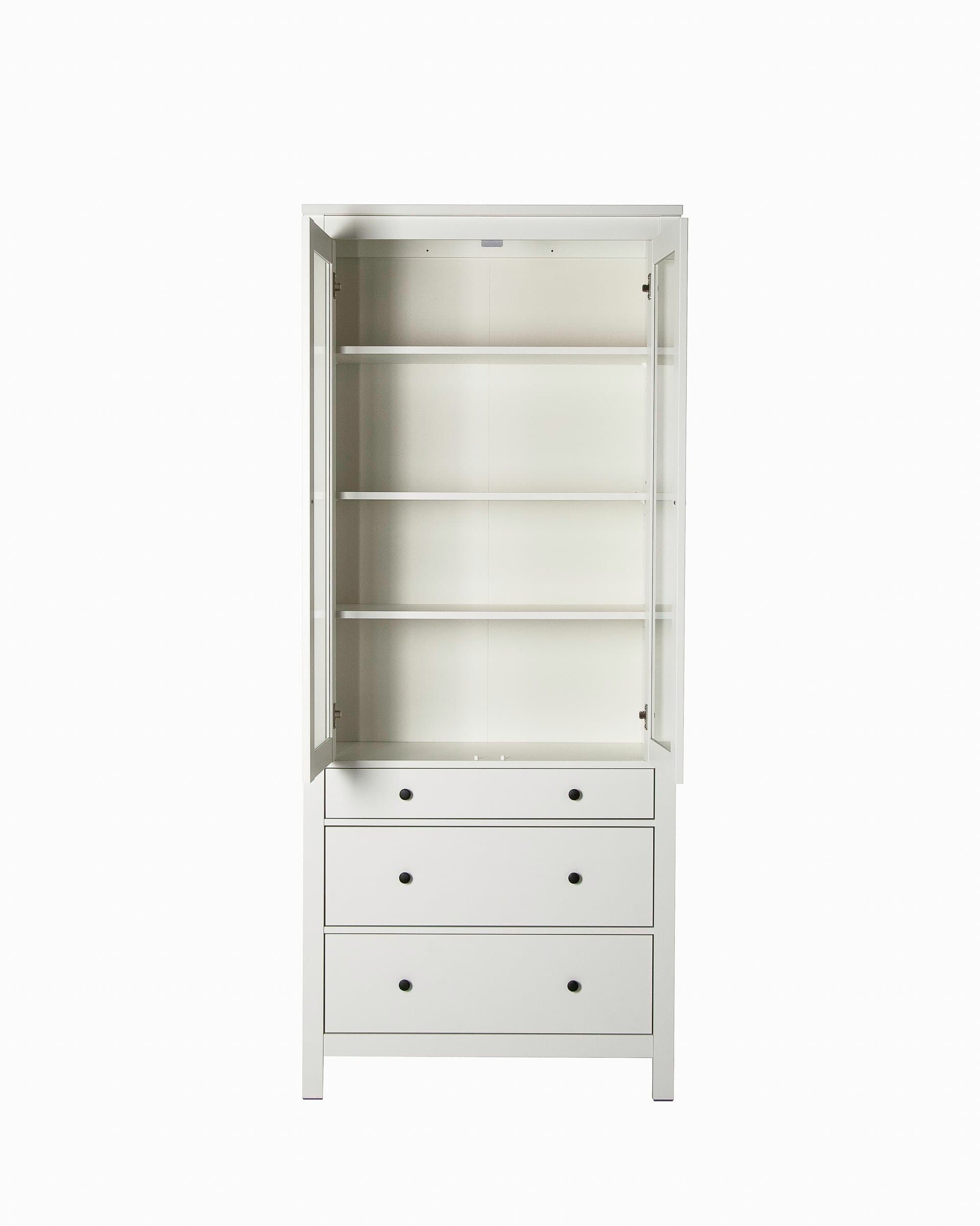 Шкаф с витриной Сага, 90х41х215 см, белый 13