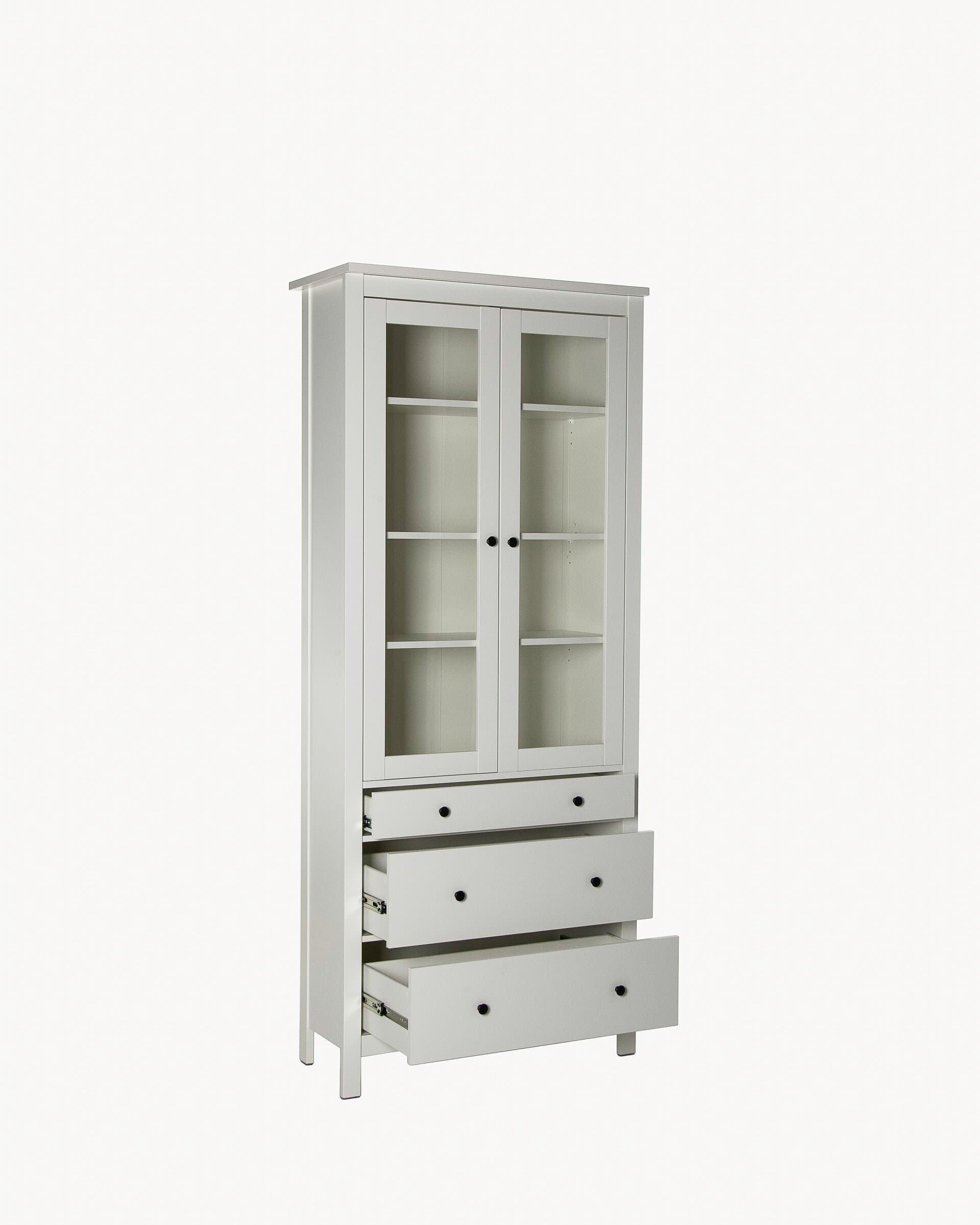 Шкаф с витриной Сага, 90х41х215 см, белый 16
