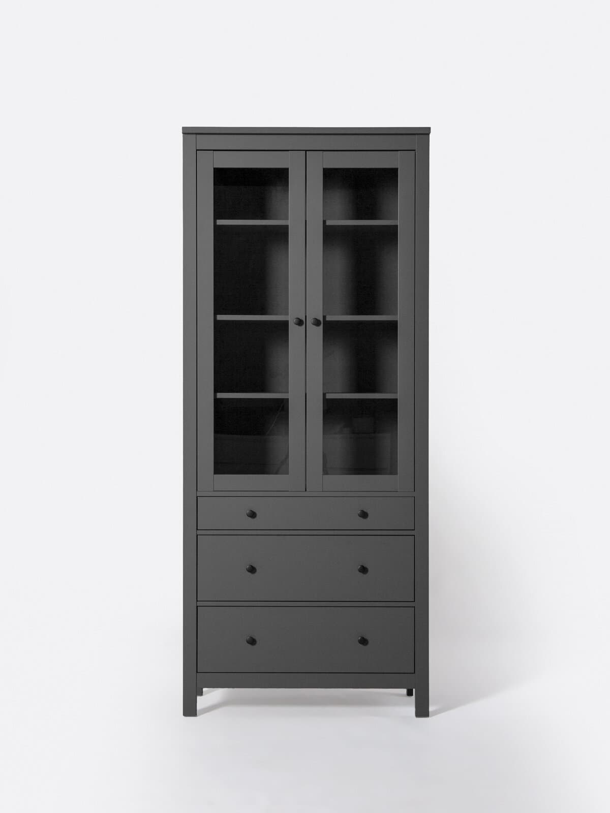 Шкаф с витриной Сага, 90х41х215 см, серый 13