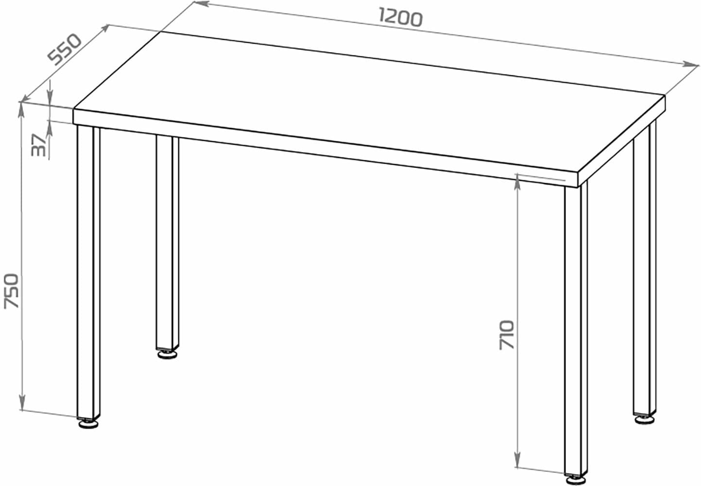 Стол письменный Ингар, 120х75х55см, белый 11