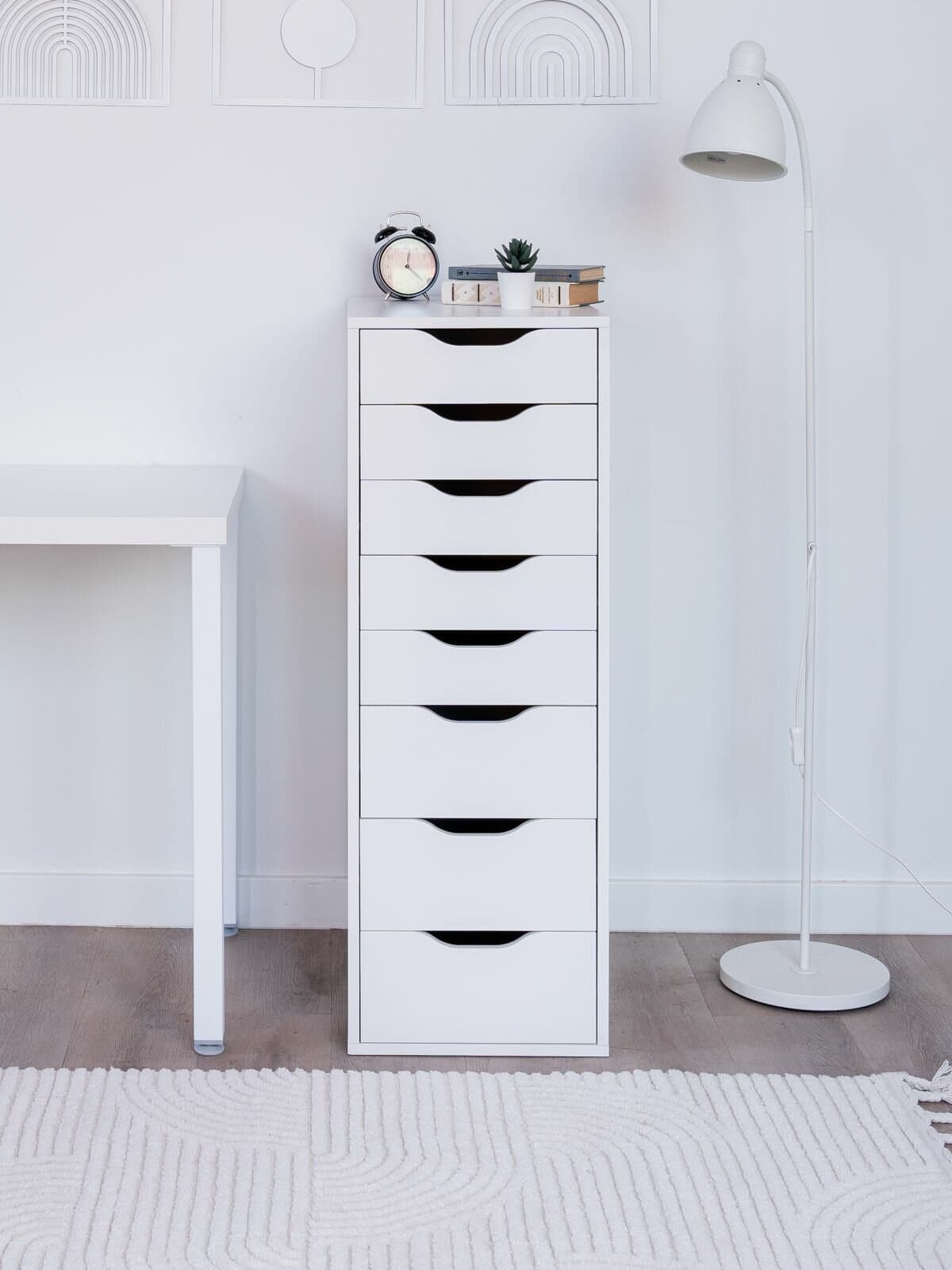 Комод Ингар, 8 ящиков, 36x102x53 см, белый